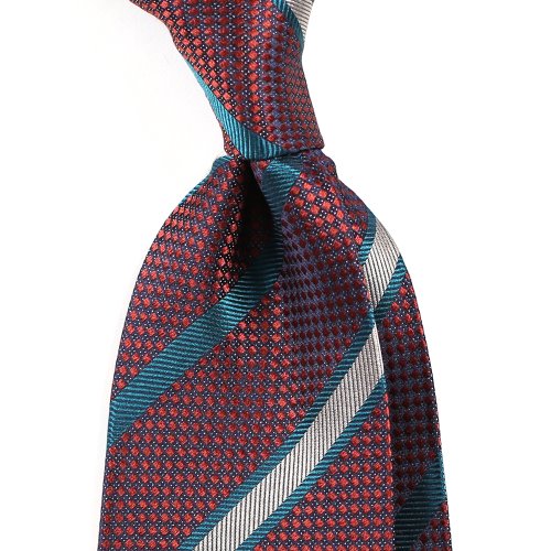 Unique Texture Regimental Silk Necktie_Red