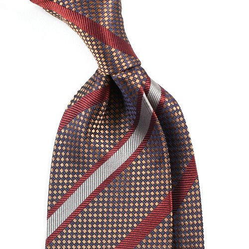 Unique Texture Regimental Silk Necktie_Gold