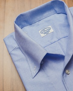 Open-Collar ; Skyblue Meshed