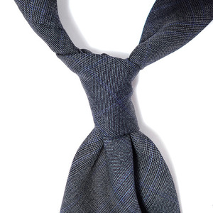 Dark Gray&amp;Blue Gleckcheck Wool Tie